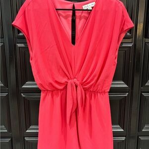 Pink Romper with Tie Front